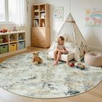 Abstract Round Rugs 6ft, Non-Slip Washable Circle Rug - Image 7