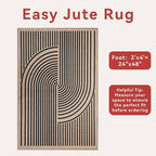 Tangsoo Rainbow Easy Jute Rug 2x4 Small Throw Rugs - Image 2