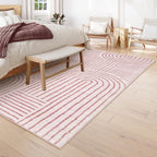 Lahome Abstract 6x9 Area Rugs, Soft Pink Rugs - Image 5