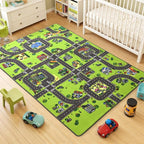Terrug Kids Rug for Playroom, Non-Slip Washable Educational City Map for - Image 4