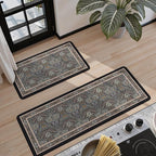 Collive Kitchen Mats for Floor, Cushioned Anti Fatigue Mat Floral Rugs 2 Piece - Image 7