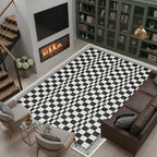 GarveeHome 8x10 Washable Rug Bedroom Rug Mdoern Checkered Non-Slip Throw - Image 2