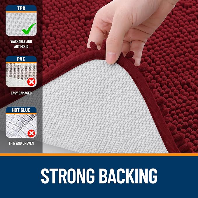 OLANLY Large Bathroom Rugs 59x35, Extra Soft Absorbent Chenille Bath Rugs - Image 6