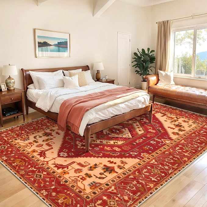 SERISSA Washable Rugs 8x10 Area Rugs, Large Non-Slip Boho Living Room Rug - Image 3