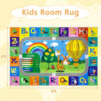 Kids Rug for Playroom Educational ABC Rug Washable Play Mat Learning Alphabet - Image 2