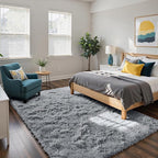 yongyangjuxin Fluffy Rug Shag Area Rug, Light Grey 10x14 Area Rugs - Image 3