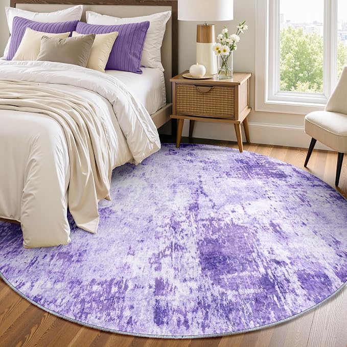 RELEANY Washable Area Rugs 6ft Non-Slip Modern Abstract Soft by RELEANY