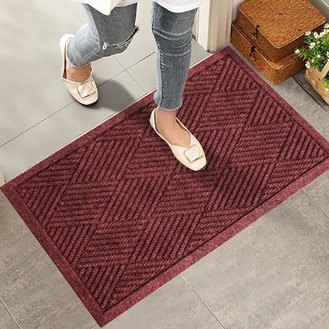 HIYARD Sturdy Front Door Mat, Absorbent Muddy Dirt Resist Welcome Door Mats by HIYARD