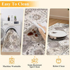 HEBE Washable Hallway Runner Rug 2'x 5' Non Slip Kitchen Rugs Runner, Low Pile - Image 4