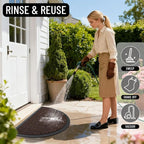 OLANLY Half Circle Door Mat Outside Entrance 29.5x17, Heavy Duty Sturdy Natural - Image 7