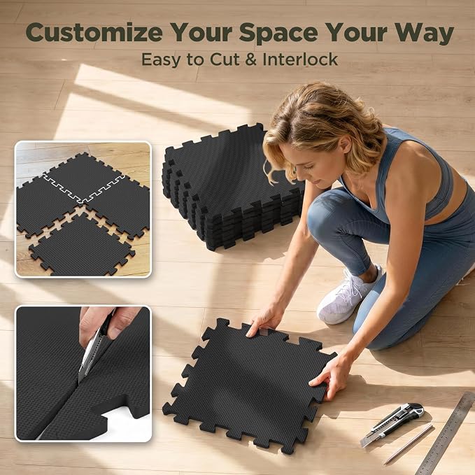 AIRHOP 18 PCS Gym Floor Mat, EVA Foam Puzzle Gym Mat, High-Density Interlocking - Image 6