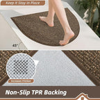 BEQHAUSE Dirt Trapper Door Mat 26" x 40" Half Circle Non-Slip Washable Doormats - Image 4