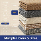 Faux Jute Area Rug 5'x7', Washable & Non-Slip, No Odor. Farmhouse Boho Style - Image 7
