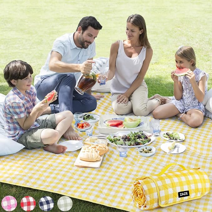 ZAZE Extra Large Picnic Blankets, Camping on Grass by ZAZEOfficial