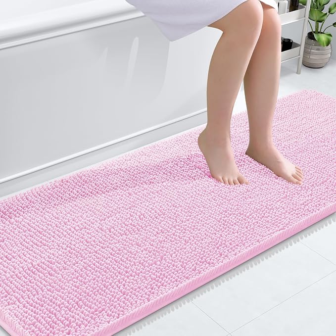 OLANLY Bathroom Runner Rugs 70x24, Extra Soft Absorbent Chenille Bath Rugs by OLANLY