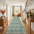 RELEANY Area Rugs Runner 3'x20' Washable Non-Slip, Floral Vintage Distress - Image 2