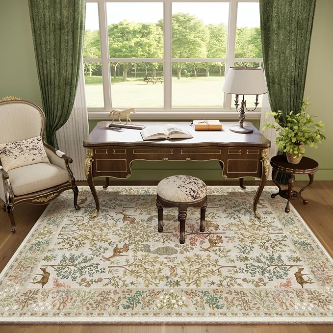 Machine Washable Rugs for Living Room: 9x12 Bedroom Rug Vintage Area Rug Stain - Image 7