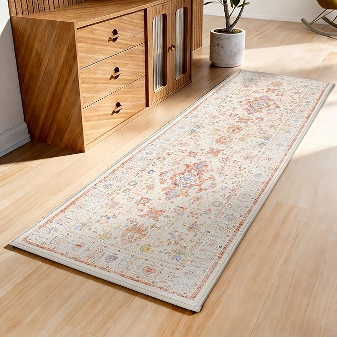 AREDO Runner Rug with Non Slip Rubber Backing, Washable Soft Floor Carpet by AREDO