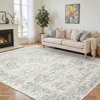 Rugxara 6x9 Washable Area Rug for Living Room, Neutral Vintage Large Boho Rugs - Image 3