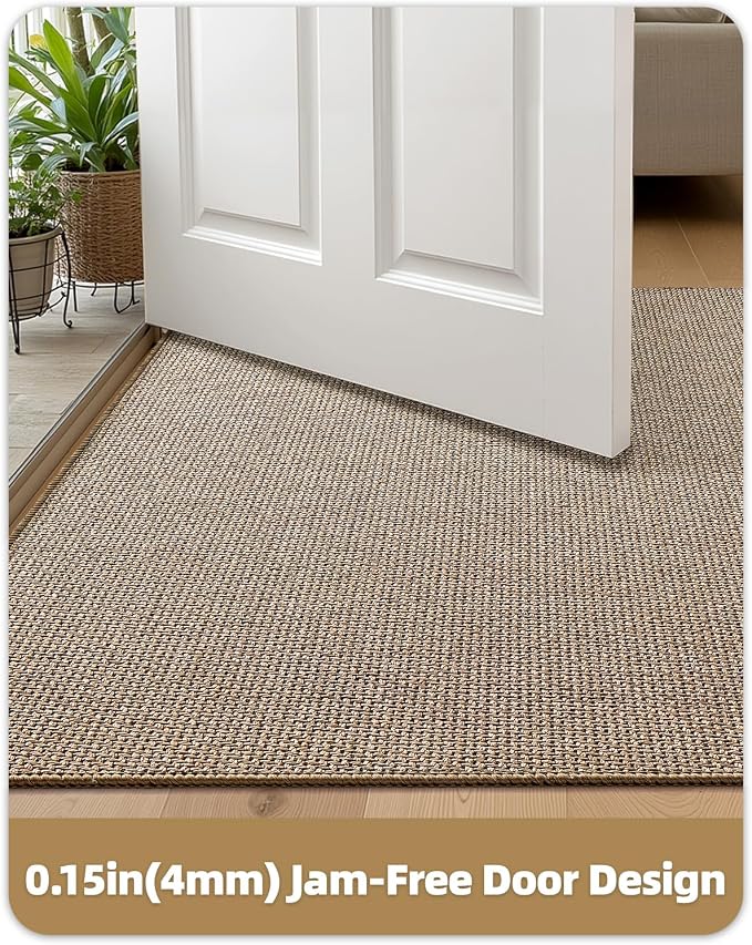 Color&Geometry Ultra Thin Indoor Door Mat 48"x72", Non Slip Rubber Backed Dirt - Image 3