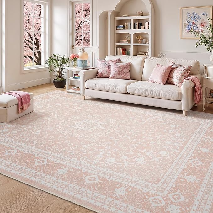 Lessymo 8 x 10 Area Rugs for Living Room, Machine Washable Area Rugs Boho Faux by Lessymo