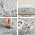 Litanika 3x5 Shag Area Rug for Living Room Bedroom, Tie-Dyed Light Grey High - Image 5