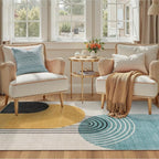 DCX Machine Washable Area Rug 4x6, Midcentury Modern Non Slip Stain Resistant - Image 2