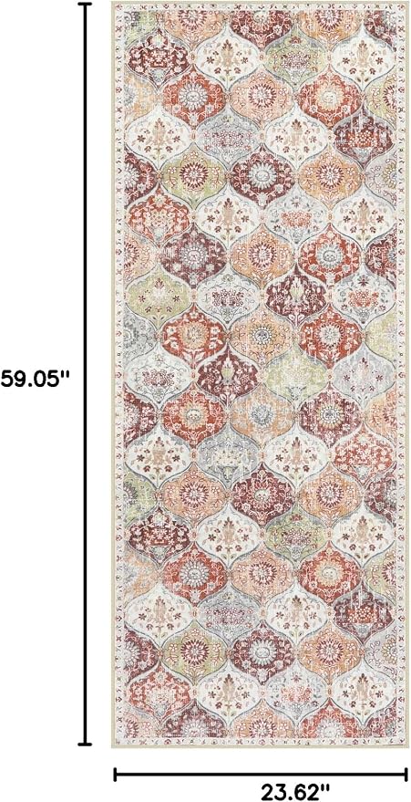 Lahome Moroccan Trellis Hallway Rug, 2x5 Washable Runner Rug Non Slip Kitchen - Image 2