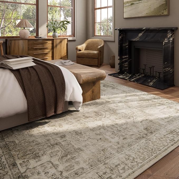 Washable Area Rugs for Living Room: 5x7 Bedroom Area Rugs Boho Vintage Rugs - Image 6