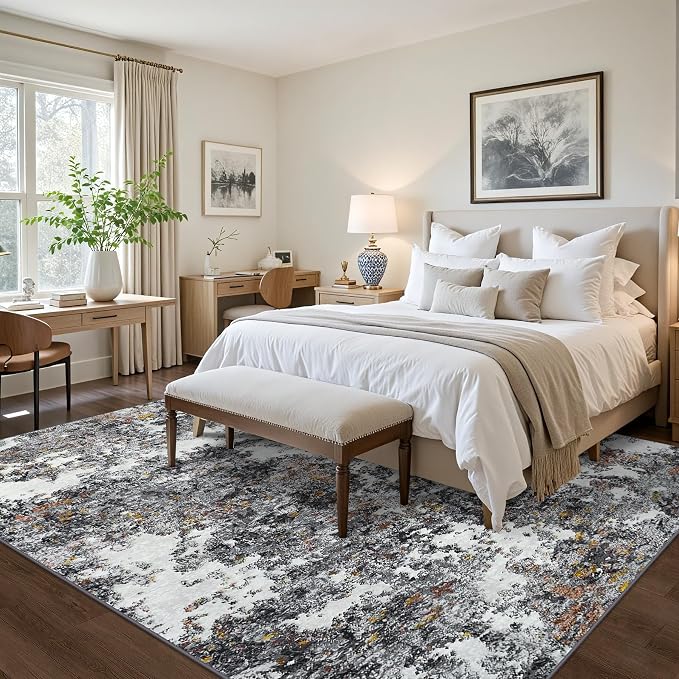 8x10 Area Rug for Living Room Bedroom: Large Washable Rug - Image 3
