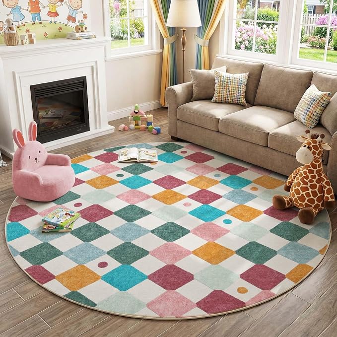 jinchan Macy 8ft Kids Round Rug - Image 7