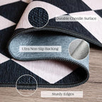 Black Tan Checkered Entry Rug - Image 3