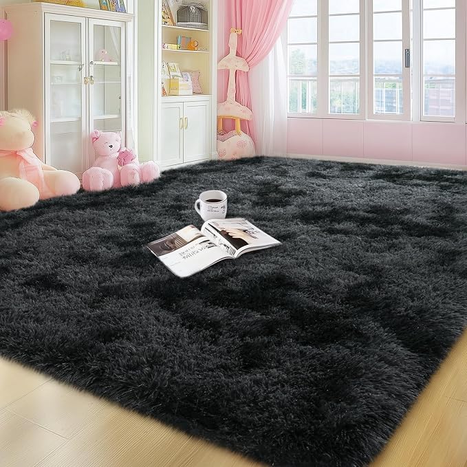 qulint Living Room Area Rug 6x9, Soft Shag Fluffy Rug by QULINT