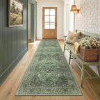 RELEANY Area Rugs Runner 3'x10' Washable Non-Slip, Floral Vintage Distress - Image 2