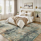 Lofus 9x12 Area Rug for Living Room, Coffee/Green Abstract Large Rugs - Image 2