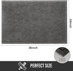 HIYARD Sturdy Front Door Mat, Absorbent Muddy Dirt Resist Welcome Door Mats - Image 2