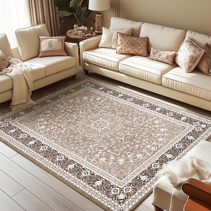 Lessymo 6 x 9 Area Rugs for Living Room, Machine Washable Area Rugs Boho Faux by Lessymo