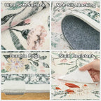 Area Rug Living Room Rugs: Floral 3x5 Washable Rug Vintage Soft Boho Non-Slip - Image 7