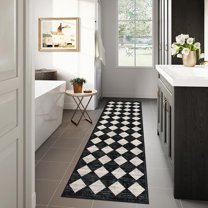 Lahome Zelie Checkered Washable Rug Runners - Image 4