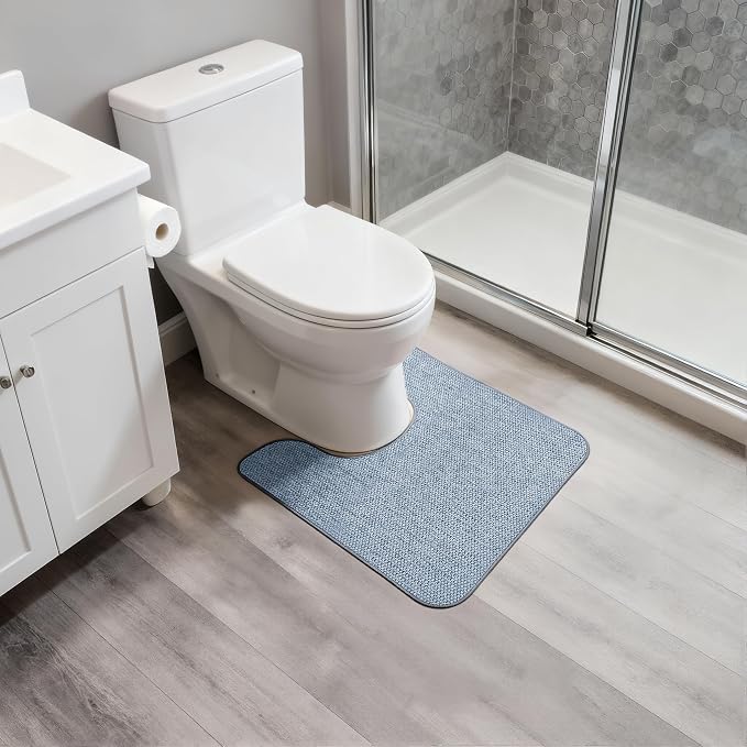 Bosap Toilet Rugs U Shaped Bathroom Rug, Machine Washable Non Slip Quick Dry - Image 6