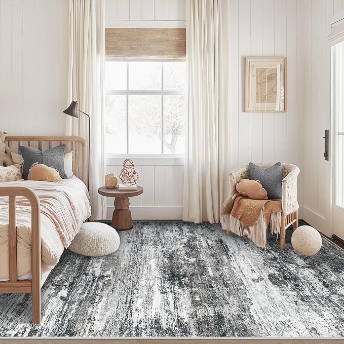 Washable Rug 6x9 Area Rugs for Living Room: Neutral Soft Rug Abstract Non Slip - Image 9