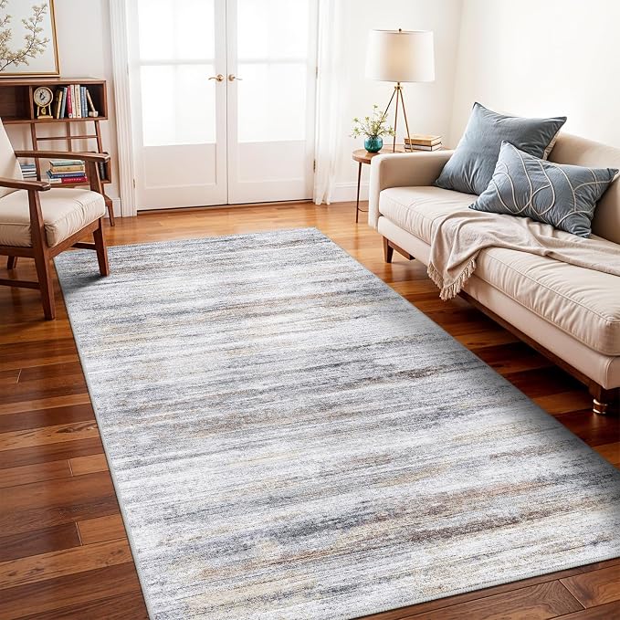 5x10 Area Rug for Living Room: Non-Slip Washable Rugs for Dining Room Bedroom by WIEVEDENS