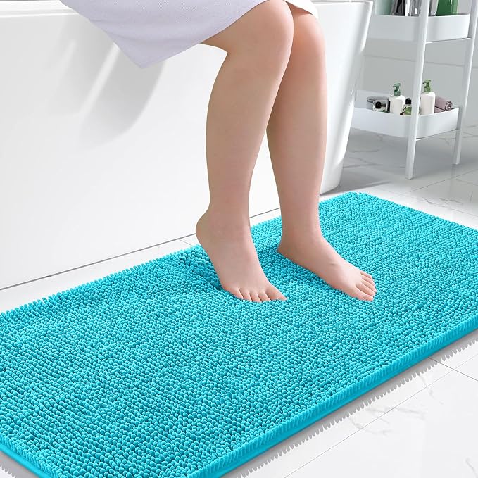 OLANLY Large Bathroom Rugs 50x30, Extra Soft Absorbent Chenille Bath Rugs by OLANLY