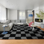 KICMOR 8x10 Area Rugs for Living Room, Large Fluffy Soft Black and Grey - Image 5