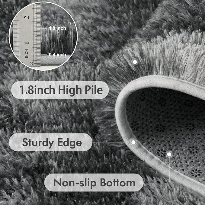 Shag Rugs for Bedroom Living Room, Tie-Dyed Ultra Soft Fluffy Furry Area Rugs - Image 5