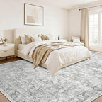 10x14 Area Rugs for Living Room: Washable Large Vintage Floral Rug Low Pile - Image 5