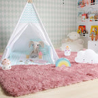 Amdrebio Blush Pink Area Rugs for Girls Bedroom, Furry Fluffy Cute Small Rug - Image 7