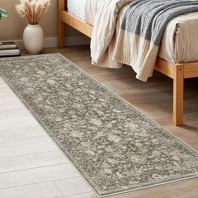 KILOCOCO Hallway Runner 2x6 Rug Runner Printed Vintage Floral Washable Kitchen - Image 6