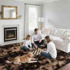 yongyangjuxin Fluffy Rug Shag Area Rug, Mottling Brown 9x12 Area Rugs - Image 4