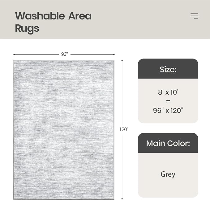 Valenrug Washable Rugs 8x10 - Image 2